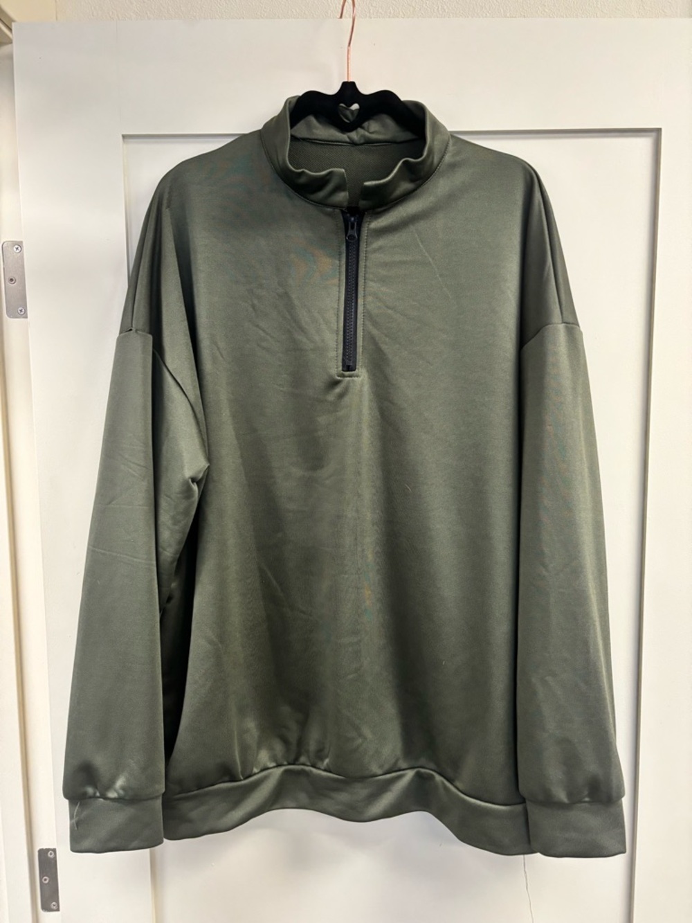 Olive Green Quarter-Zip Pullover